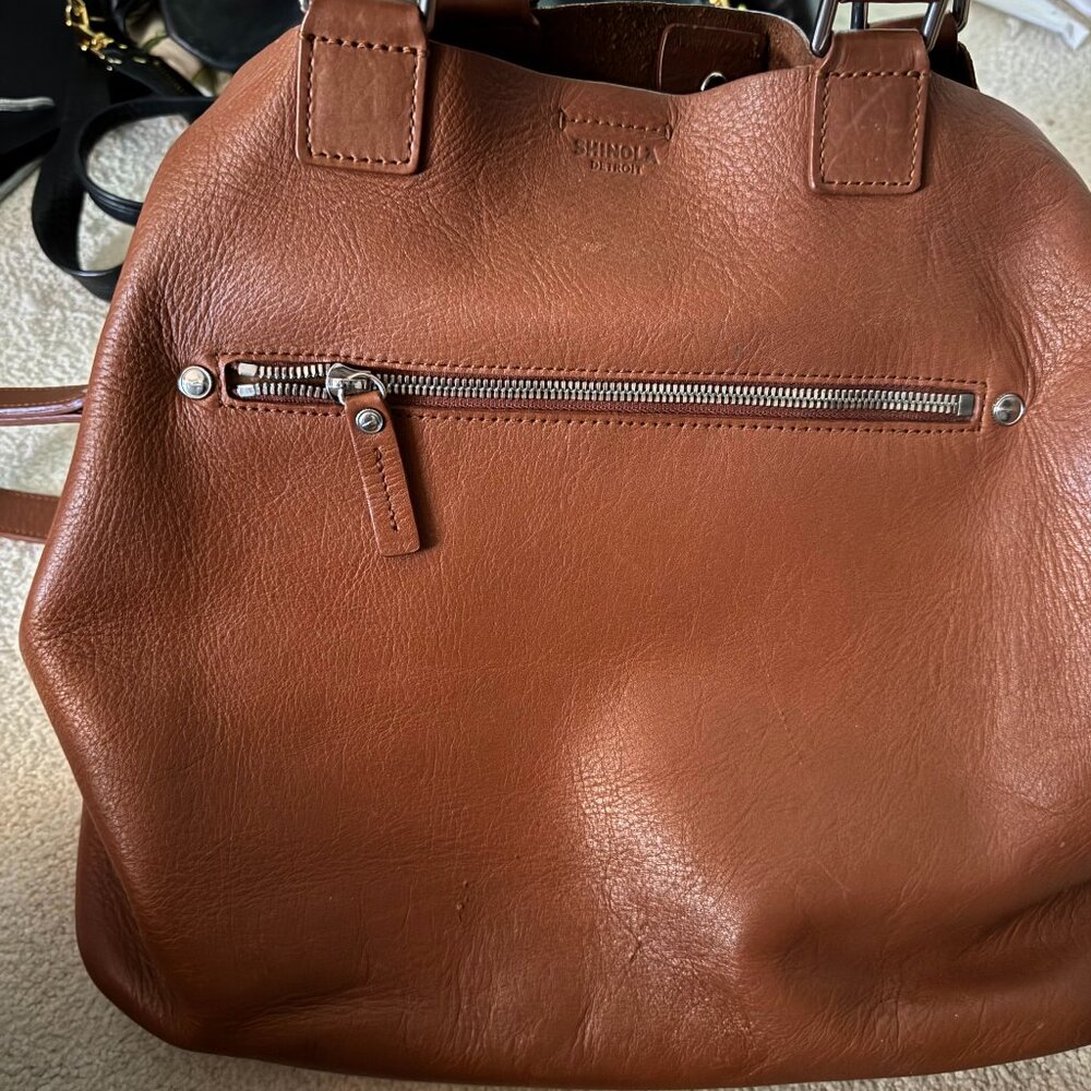 Shinola brown leather tote beautiful crossbody